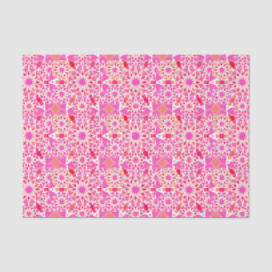 Mandala pattern, shades of pink and coral tissue paper