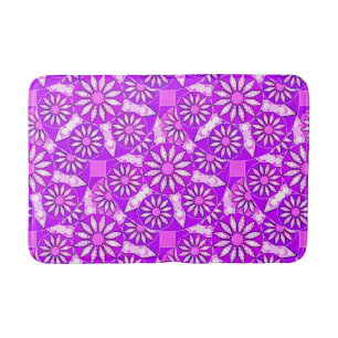 Mandala pattern, violet, orchid and pink bath mat