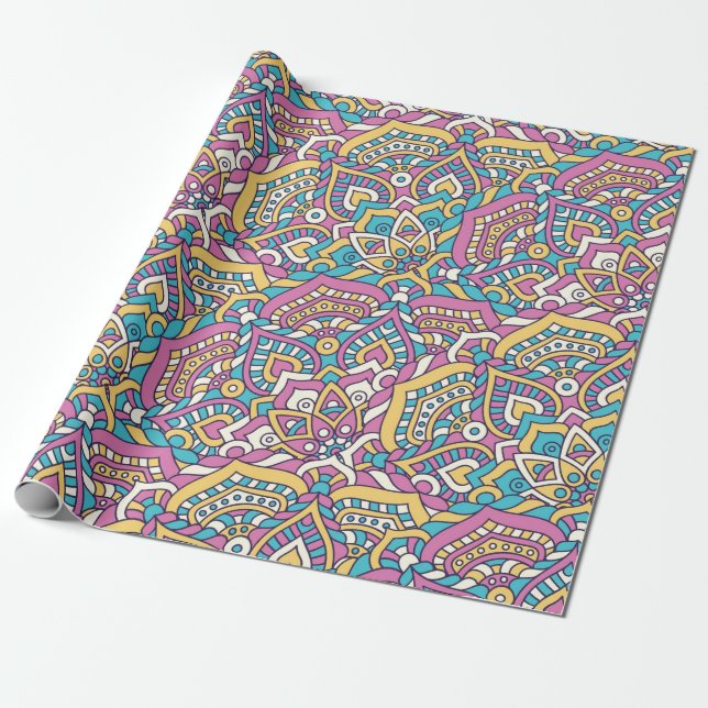 Mandala Pattern Wrapping Paper (Unrolled)