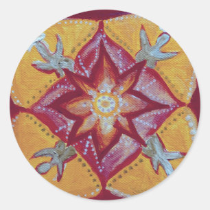 Mandala Peace Classic Round Sticker, Glossy Classic Round Sticker