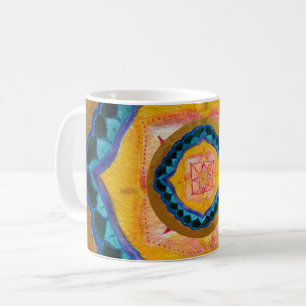 Mandala peint à la main 325 ml Mug blanc classique