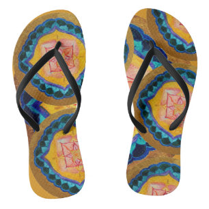 Mandala peint à la main paire de tongs