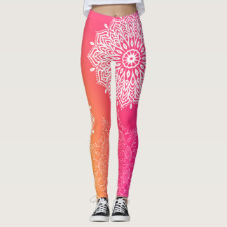 Mandala Pink and Yellow YOGA Leggings