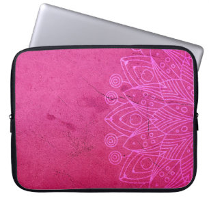 Mandala pink background decorative laptop sleeve