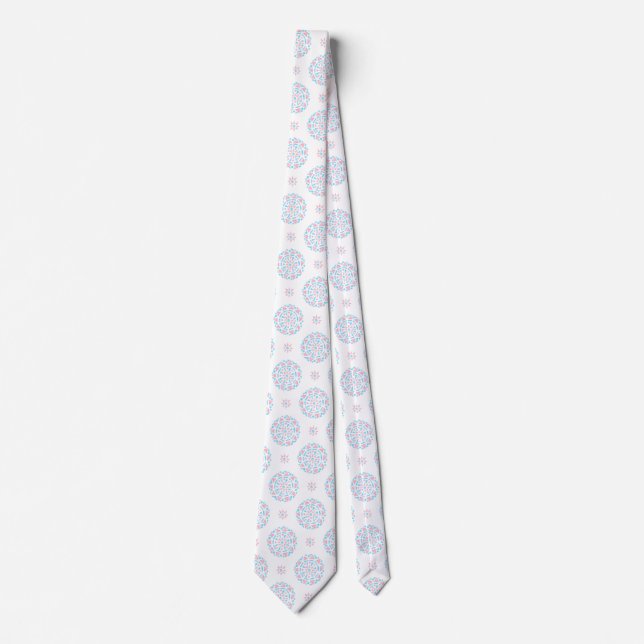 Mandala Pink Blue Transgender Pride Flag Tie (Front)