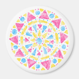 Mandala Pink Blue Yellow Pansexual Pride Flag Magnet