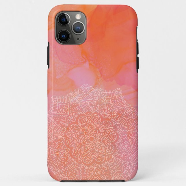 Mandala Pink Coral Boho Case-Mate iPhone Case (Back)