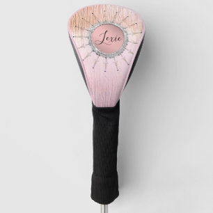 Mandala  Pink Frosted Glass Personalized Glitter Golf Head Cover