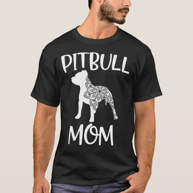 Mandala Pitbull Mom Womens Pit Bull Dog Fitted T-Shirt (Front)