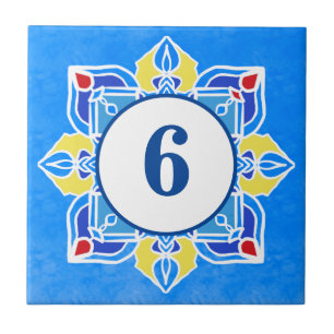 Mandala pretty House Number that can be customised Tile