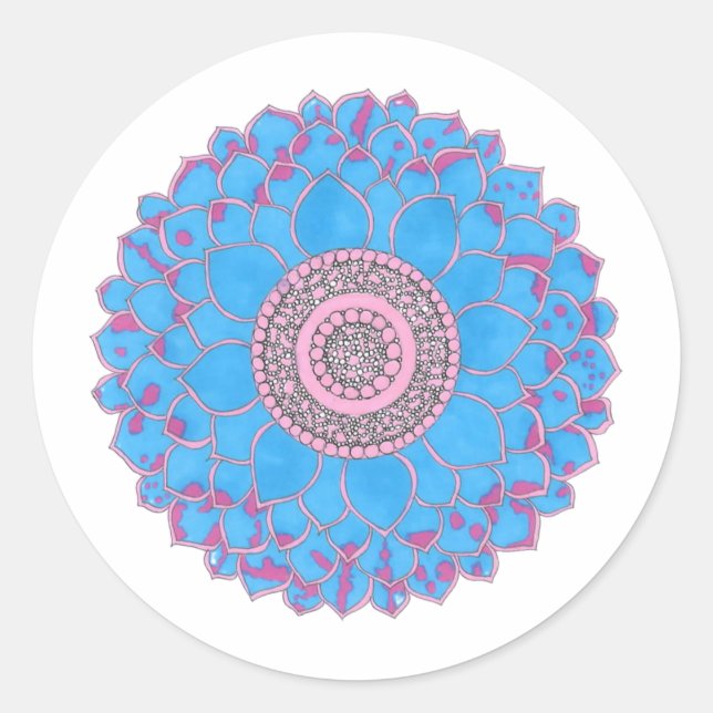 Mandala Print Classic Round Sticker (Front)