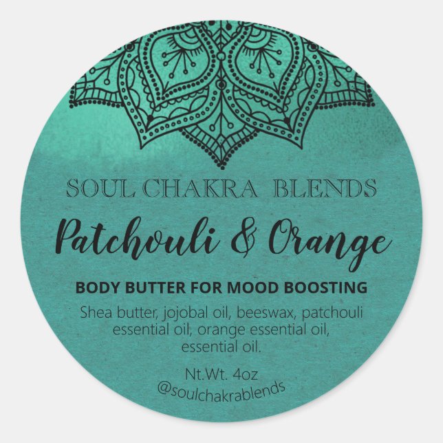 Mandala Produit Emballage Mood Blend Étiquettes (Devant)