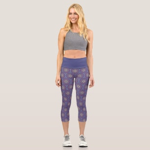 Mandala Purple Capri Leggings