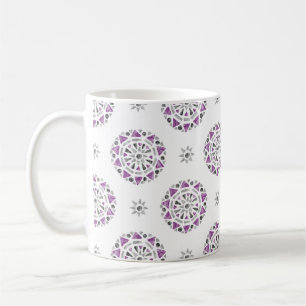 Mandala Purple Grey Black Ace Asexual Pride Flag Coffee Mug