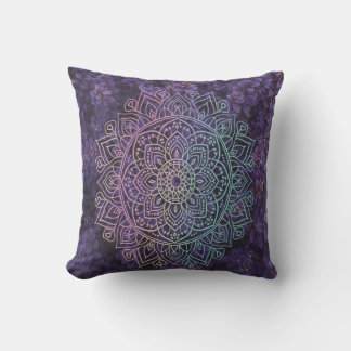 Mandala Purple Throw Pillow