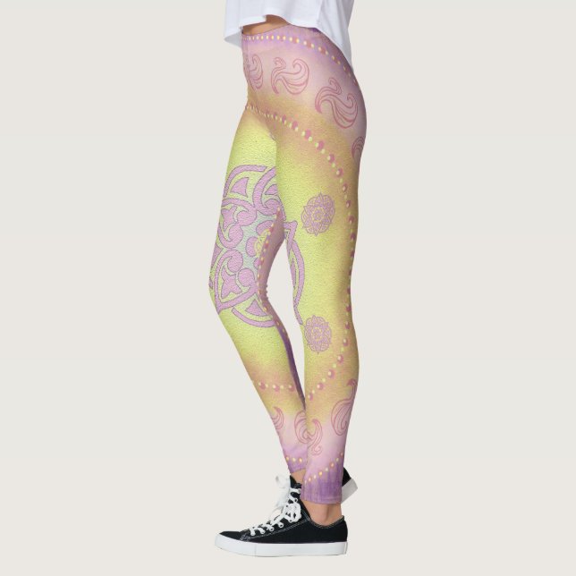 MANDALA ~ Purple Yellow - Leggings (Left)