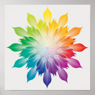 Mandala Rainbow Colours - Flower - Energy - Harmon Poster