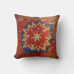 Mandala Red Floral Cushion