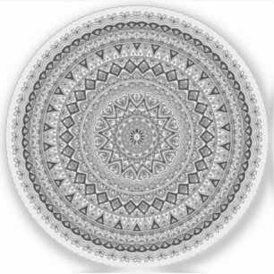 Mandala Retro hand drawn  black & white flower