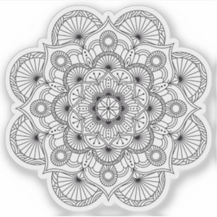 Mandala Retro hand drawn organic black and white