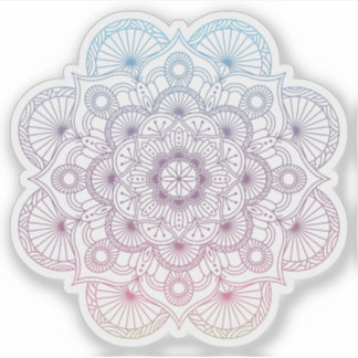 Mandala Retro hand drawn purple blue tattoo