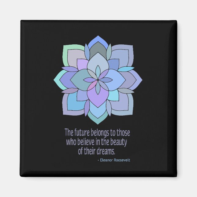 Mandala Roosevelt Magnet de citation de beauté (Devant)