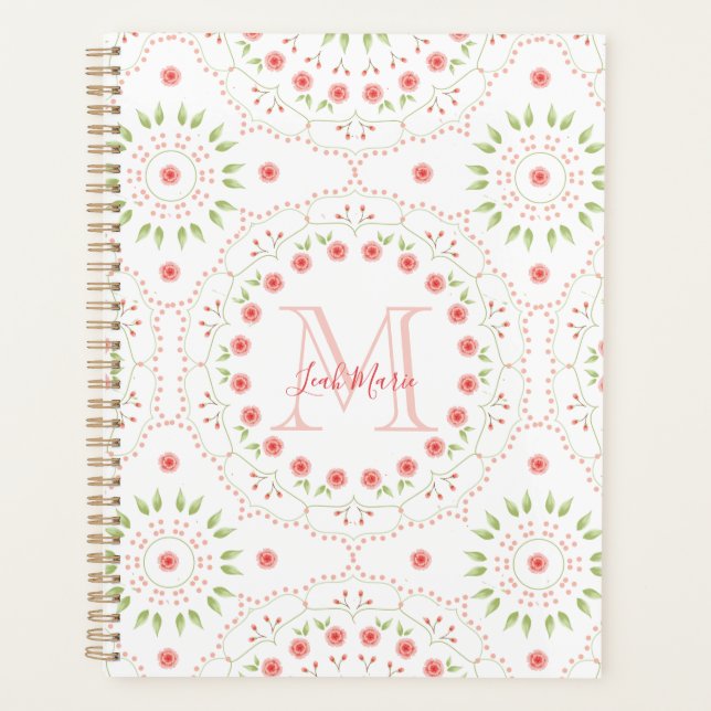 Mandala rose floral Monogramme (Devant)