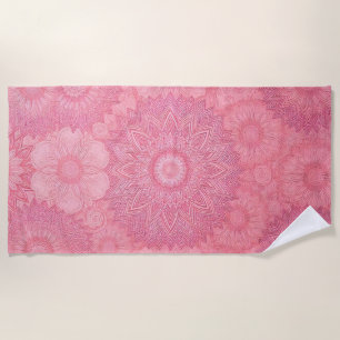 Mandala Rose Imprimer Serviette de plage