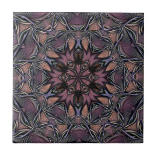 Mandala Rosette Floral Twine Retro Boho Tile