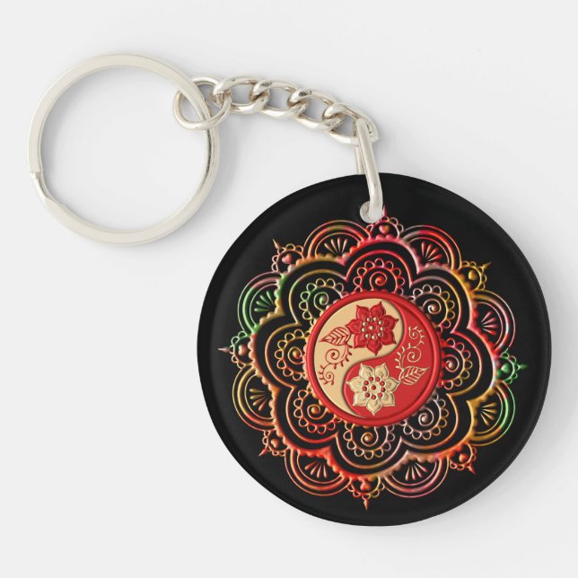 Mandala rouge et or (Devant)