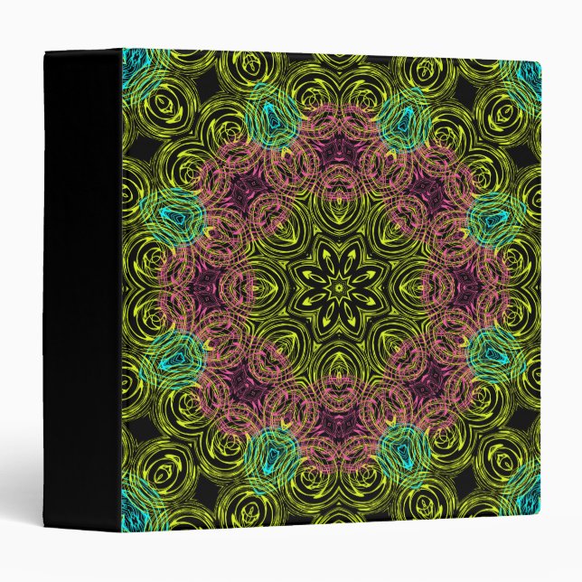 Mandala round kaleidoscope ornamental decoration c binder (Front/Spine)