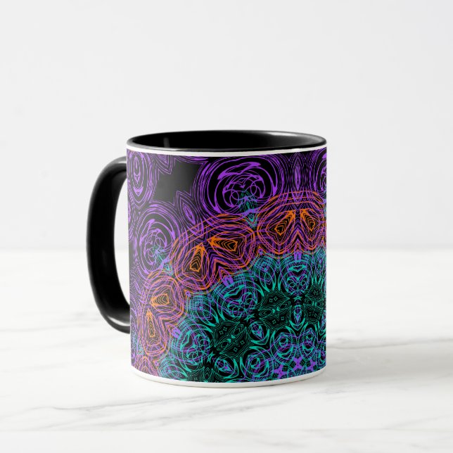 Mandala round kaleidoscope ornamental decoration c mug (Front Left)
