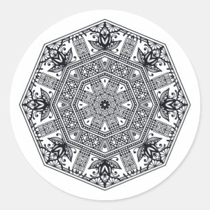 Mandala Round Ornament Classic Round Sticker