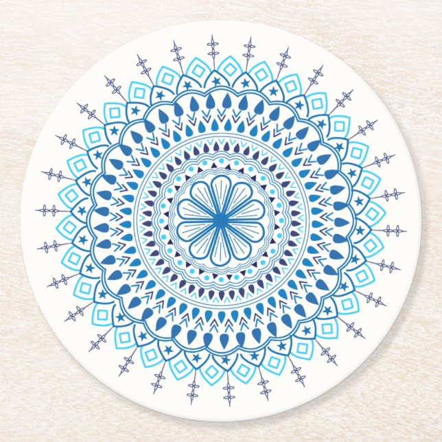 Mandala Round Paper Coaster (Front)
