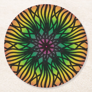 Mandala Round Paper Coaster