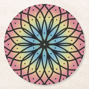 Mandala Round Paper Coaster
