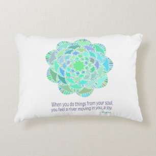 Mandala Rumi Joy Quote Accent Pillow