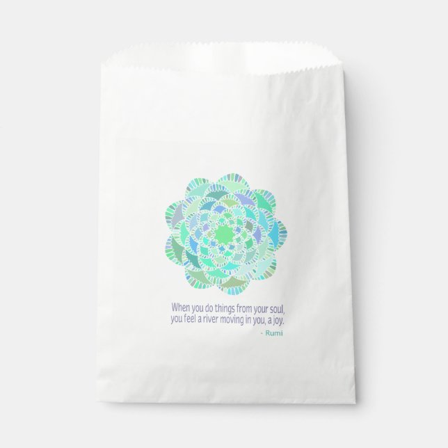 Mandala Rumi Joy Quote Favour Bag (Front)