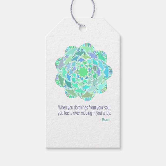 Mandala Rumi Joy Quote Gift Tags (Front)