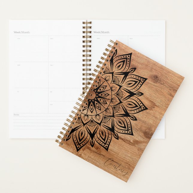 Mandala Rustic Wood Yearly Planner (Display)