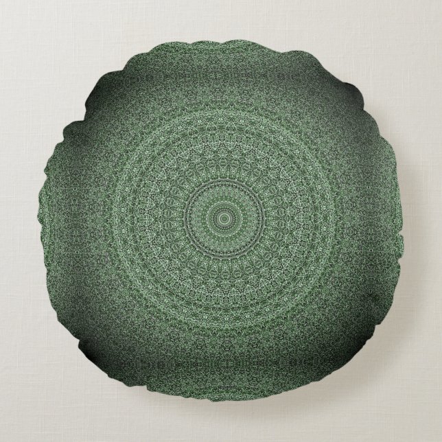 Mandala Sage Green - HAMbWG Round Pillow (Front)