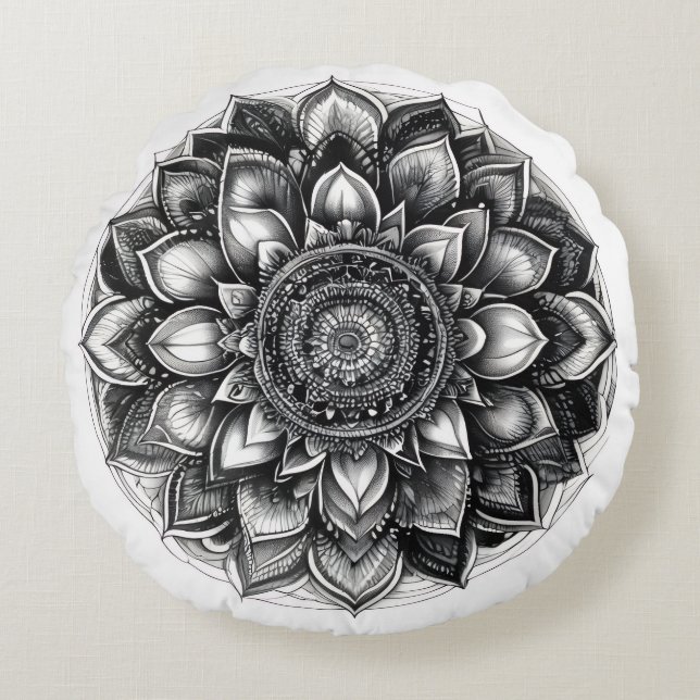 mandala shirt round pillow (Front)