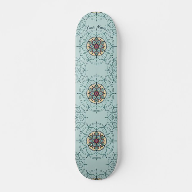 Mandala Skateboard with your name (Front)