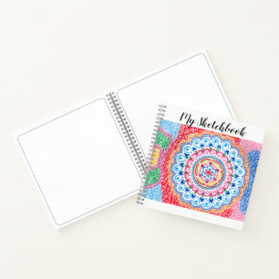 Mandala sketchbook   personalized title notebook