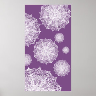 Mandala Snowflakes Poster