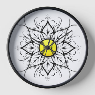 Mandala Softball Wall Horloge
