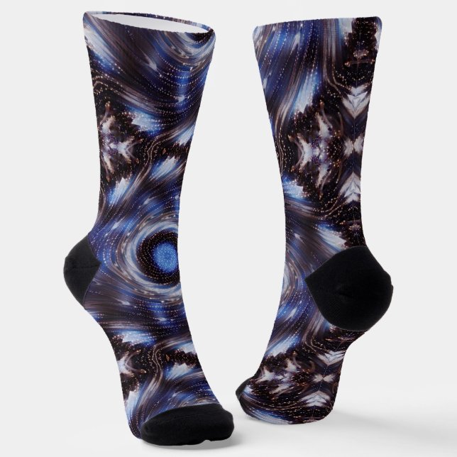 Mandala Space Art Funky Socks (Angled)