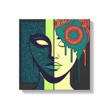 Mandala Split Face Abstract Art 