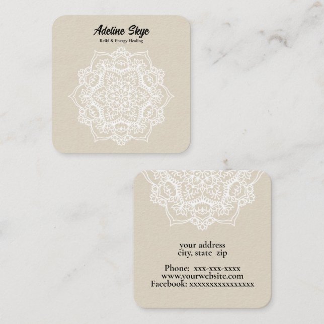 Mandala  square business card (Front/Back)