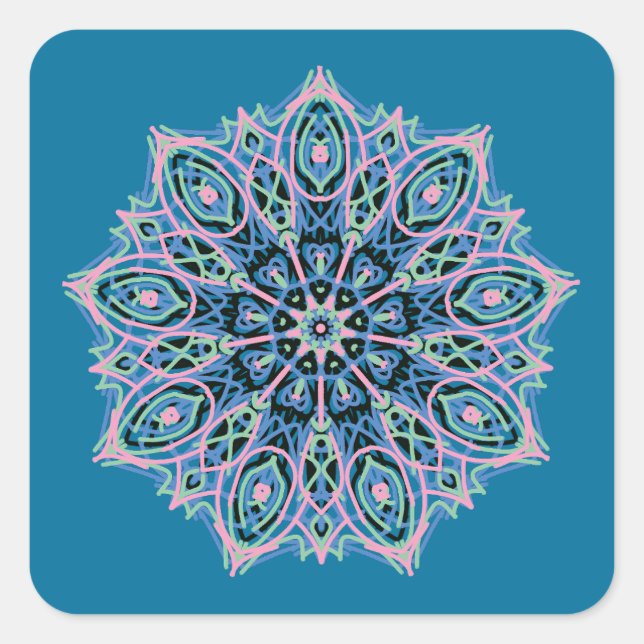 Mandala. Square Sticker (Front)